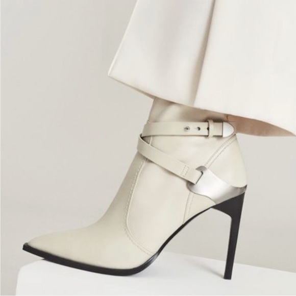 NEW Reiss Hayworth Pointed Toe Stiletto bootie white 40 - Picture 3 of 8